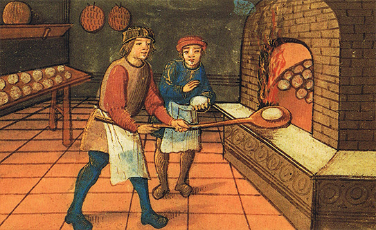 elaboración del pan en la época medieval